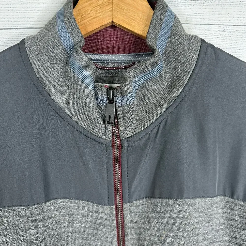 Ted Baker Mens size 6 XXL Sardin Quilted Full Zip Up Ribbed Jacket Gray